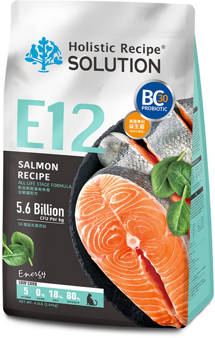 Holistic Recipe SOLUTION 耐吉斯 全齡貓配方無穀乾飼料, 2.04kg, 鮭魚, 1袋