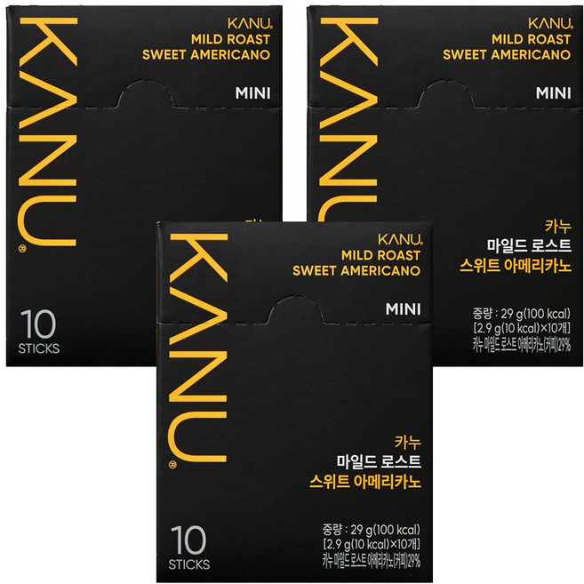 KANU Maxim 哥倫比亞綜合溫和烘焙香甜美式咖啡迷你, 2.9g, 10入, 3個