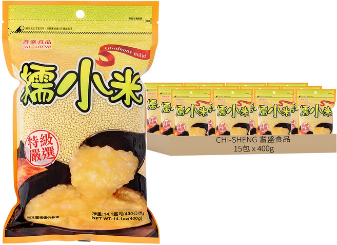 CHI-SHENG 耆盛食品 糯小米, 400g, 15包