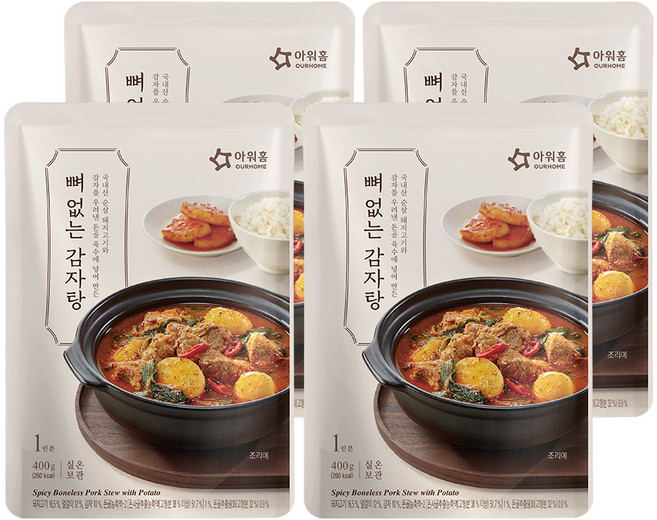 OURHOME 愛味弘 香辣無骨馬鈴薯排湯, 400g, 4包