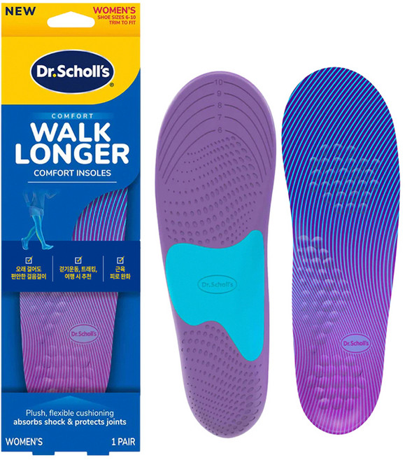 Dr. Scholl's 爽健 女性用健走舒適足底筋膜鞋墊 雙腳穿戴組