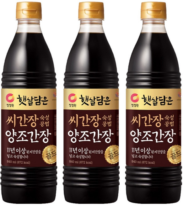 DAESANG 大象 陽光滿滿 淳釀熟成釀造醬油 金牌, 3個, 840ml