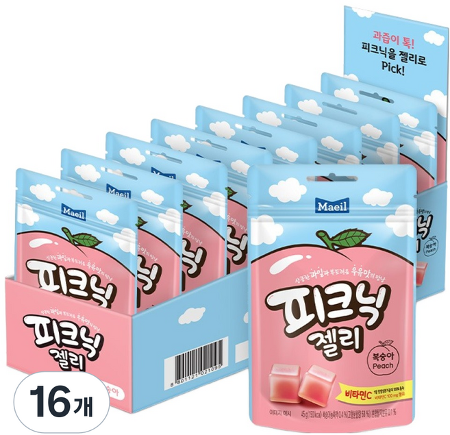 Picnic 水蜜桃果凍, 45g, 16個