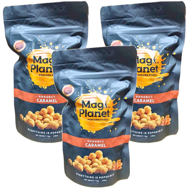 Magi Planet 星球工坊 爆米花 焦糖咖滋 Caramel, 110g, 3包