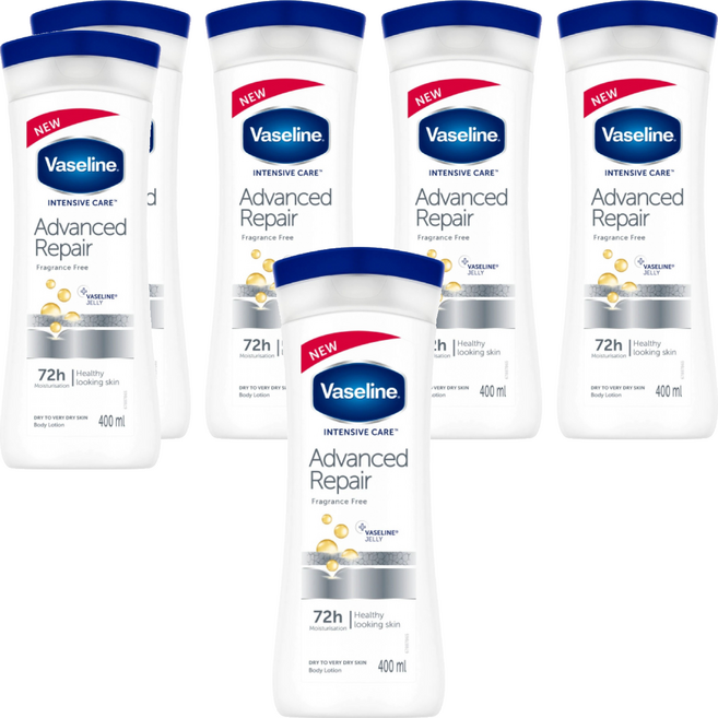 Vaseline 凡士林 潤膚乳液 無香精, 6瓶, 400ml