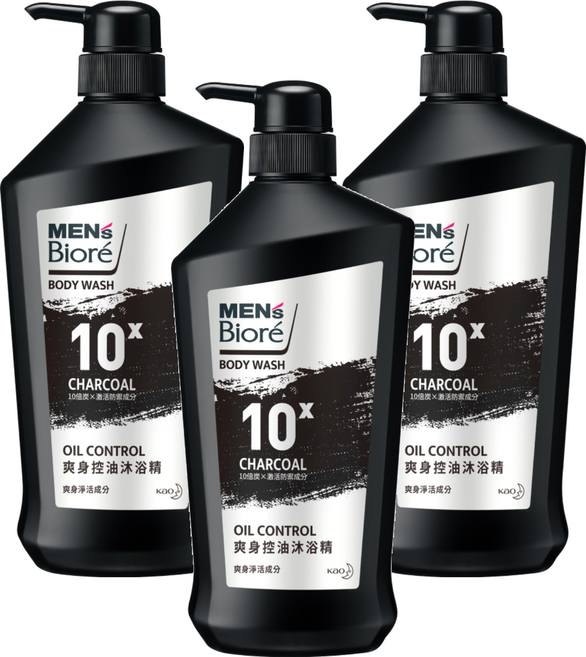 MEN's Biore 男性爽身控油沐浴精, 750g, 3瓶