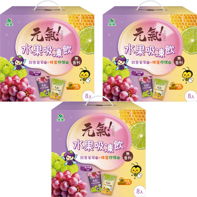 波蜜 元氣水果吸凍飲禮盒, 1760g, 3盒
