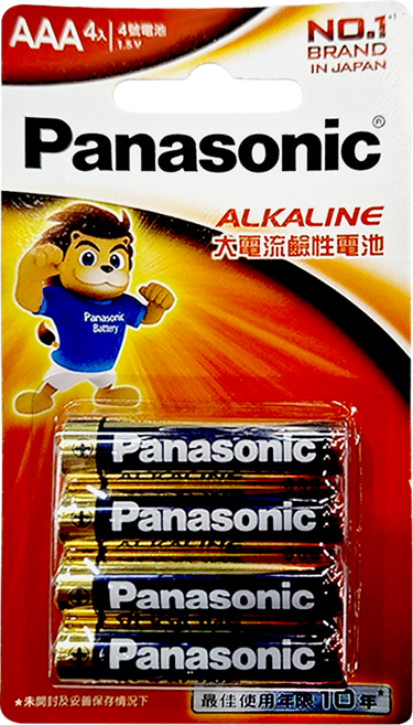 Panasonic 鹼性電池4號, 4入, 1組