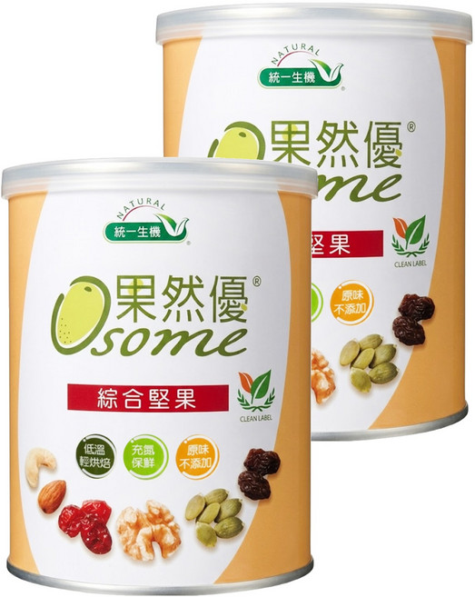 統一生機 Osome 果然優 綜合堅果, 360g, 2罐