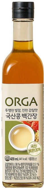 ORGA 奧爾加國產豆白醬油, 1個, 420ml