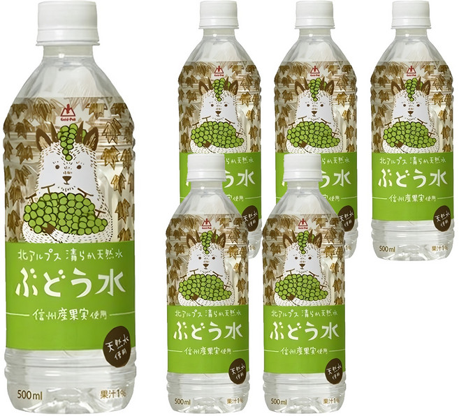 Gold-Pak 葡萄風味水, 500ml, 6個
