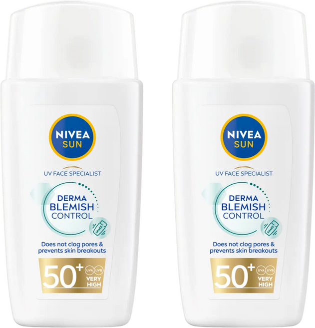 NIVEA 妮維雅 全護專業抗UV防曬露 痘敏肌友善, 40ml, 2瓶