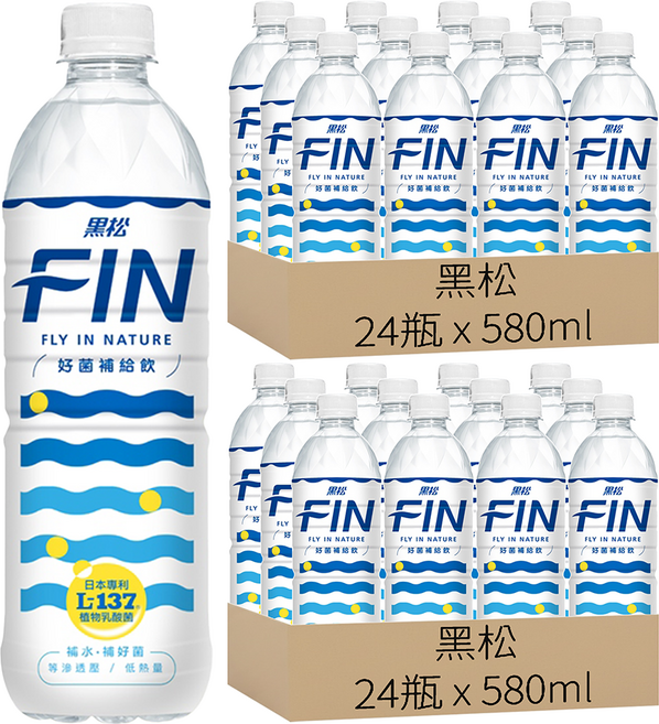 黑松 FIN 好菌補給飲, 580ml, 48瓶