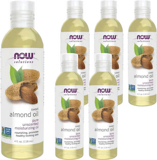 NOW Foods 純甜杏仁保濕油, 118ml, 6瓶