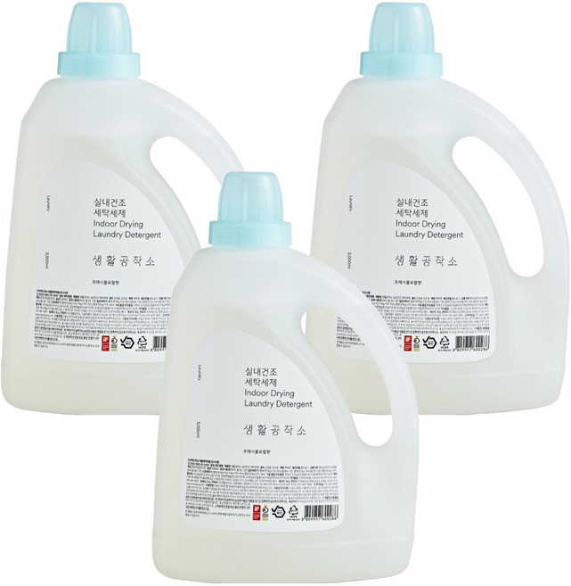 Saengong 生活工作所 室內乾燥洗衣精 正裝 清新花香, 3L, 3瓶