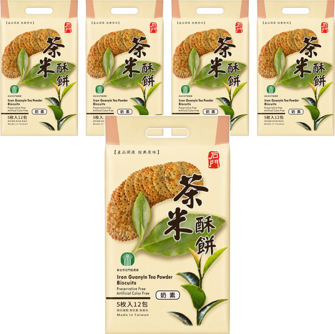 新北市石門區農會 茶米酥餅, 300g, 5個