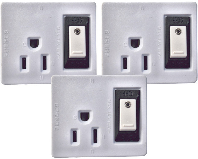 PRACTICAL 實用牌 1開3插電分接器 5.9 x 5.1 x 5cm 57g, 5.9cm, 白色, 3個