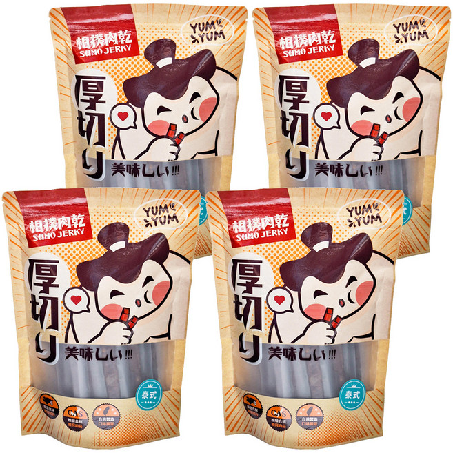 相撲肉乾 超厚筷子豬肉條 泰式檸檬, 240g, 4袋