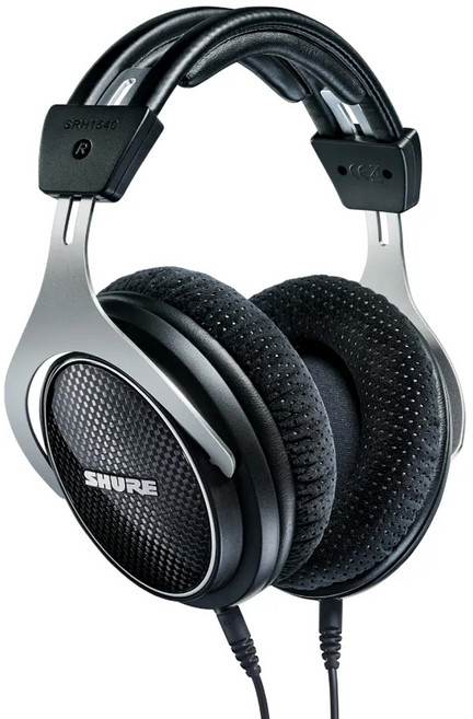 SHURE 舒爾 Wired 耳罩式 耳機 錄音室 密閉型 40mm驅動單元 黑色 旗艦級 SRH1540 台灣公司貨 2年保固 6.3mm小轉大轉接頭 雙插頭可替換耳機線 替換耳墊 收納盒