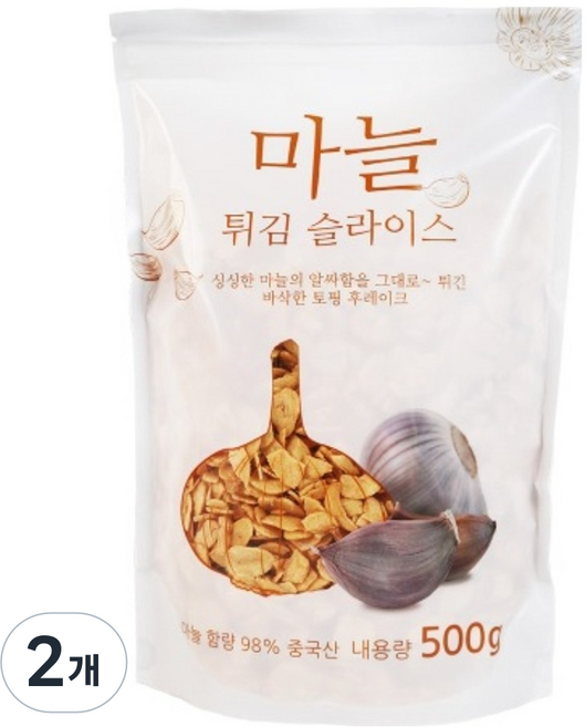 Kowoo International 炸蒜片, 500g, 2個