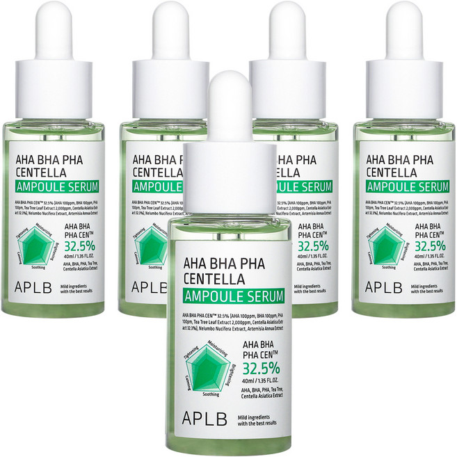 APLB AHA BHA PHA 積雪草安瓶精華, 5個, 40ml