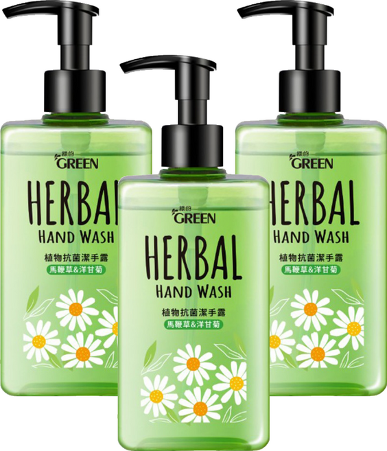 GREEN 綠的 植物抗菌潔手露 馬鞭草&洋甘菊, 350ml, 3瓶