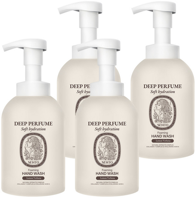 SENTO DEEP PERFUME 泡沫洗手乳 檸檬馬鞭草香, 4個, 510ml