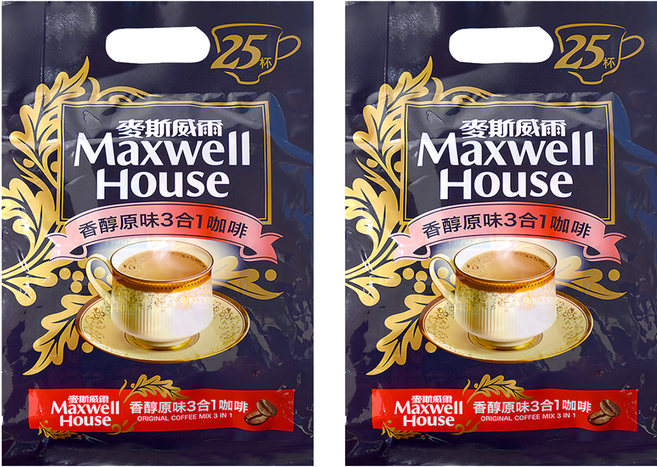Maxwell House 麥斯威爾 香醇原味3合1咖啡, 14g, 25條, 2袋