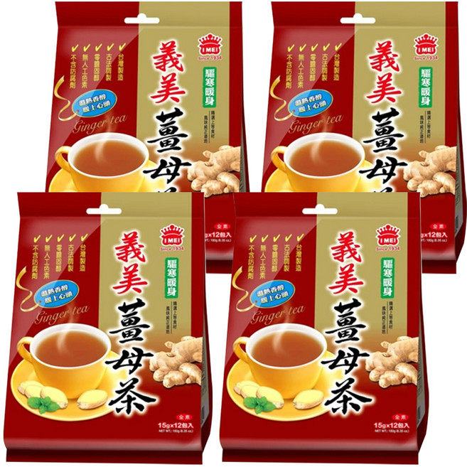 義美 薑母茶, 15g, 12包, 4袋