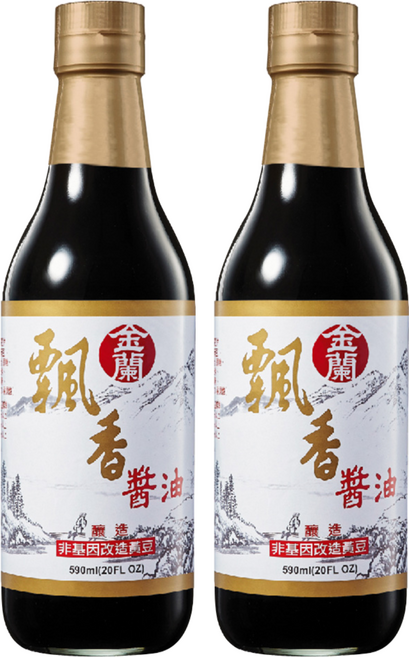 KIMLAN 金蘭 飄香醬油, 590ml, 2瓶
