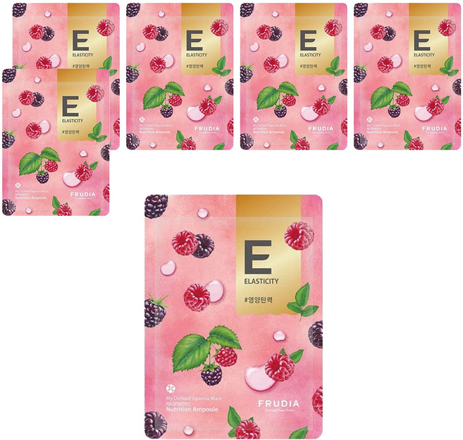 FRUDIA 台灣公司貨 鮮榨果汁肌 彈力保濕面膜 覆盆子, 1片, 6片