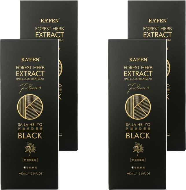 KA'FEN 卡氛 Plus+ 何首烏染髮膏 200ml, 曜石純粹黑, 4件