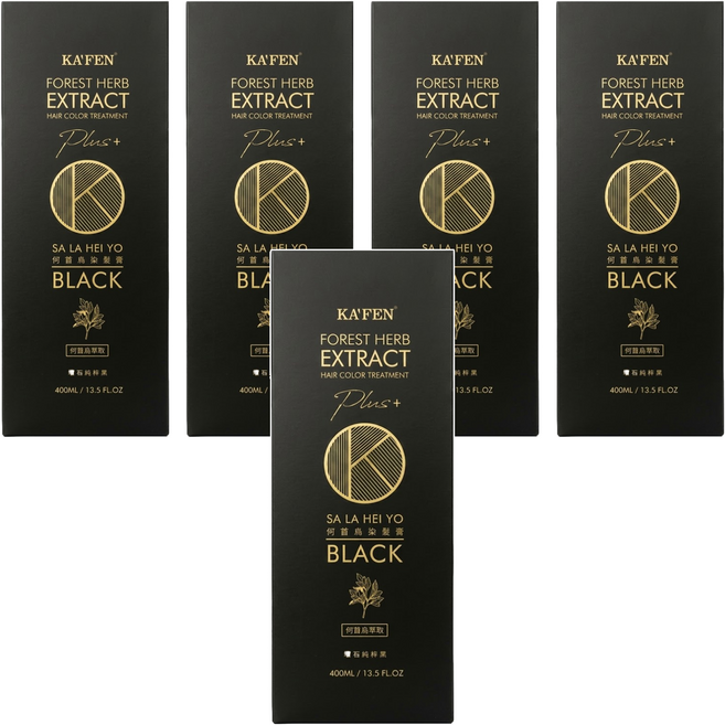 KA'FEN 卡氛 Plus+ 何首烏染髮膏 200ml, 曜石純粹黑, 5件