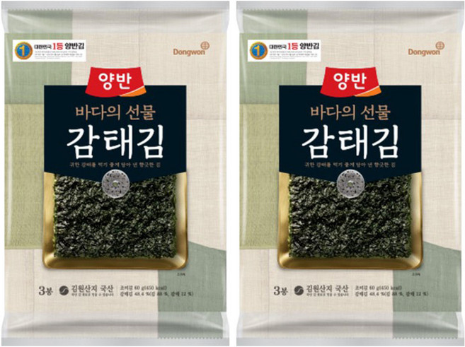 Dongwon 東遠 Yangban 兩班 甘苔海苔 全張 5入, 20g, 6個