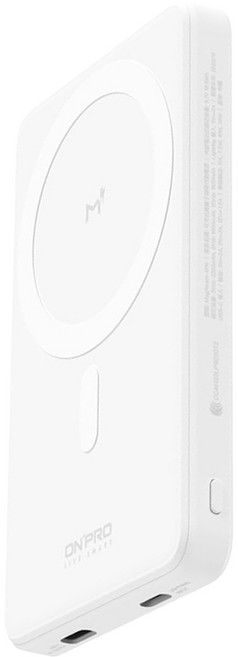 ONPRO 可充式鋰離子磁吸行動充, MagReact-M1s, 典雅白