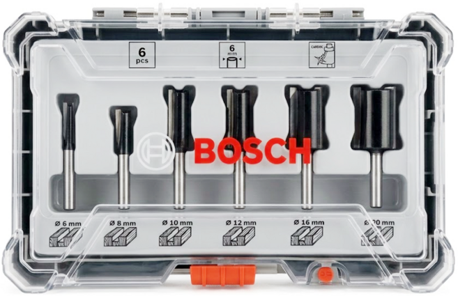 BOSCH 博世 台灣公司貨 直溝修邊刀套裝組 2.607.017.465 6mm, 1組