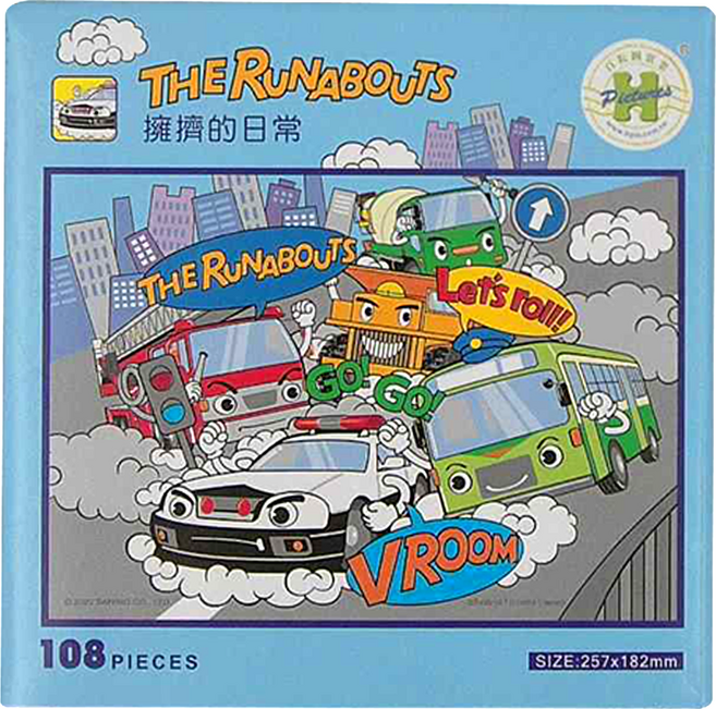 HUNDRED PICTURES 百耘圖 The Runabouts 樂跑小車 擁擠的日常拼圖, 樂跑小車 擁擠的日常 多色, 108片, 1盒