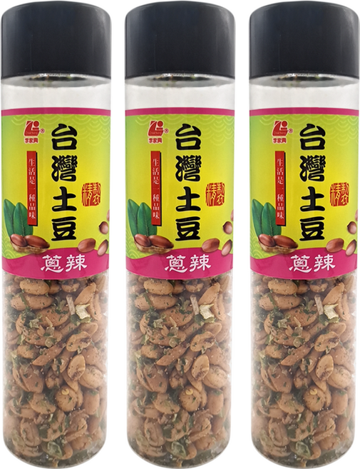 李家興 花生罐 蔥辣, 230g, 3罐