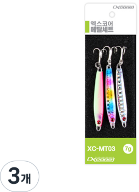X-CORE 金屬鐵板路亞 3件組 XC-MT03, 混合色, 7g