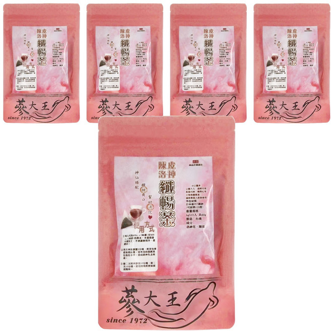 蔘大王 陳皮洛神纖暢茶包, 6g, 10包, 5袋
