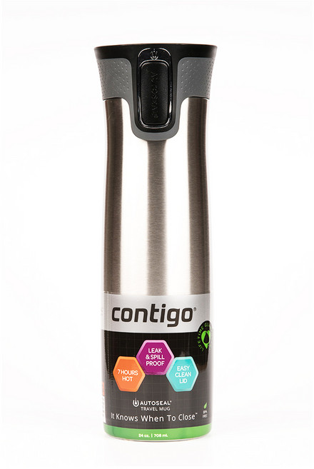 contigo 不鏽鋼保溫水壺, 亮面銀, 710ml, 1個