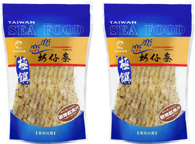 戀戀蚵仔寮 炭烤魷魚片, 100g, 2包