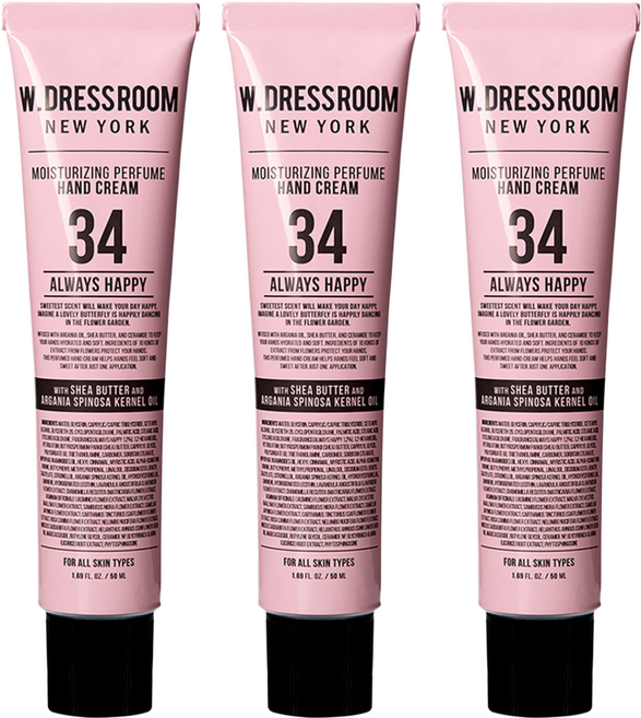 W.DRESSROOM 多麗絲 保濕香氛護手霜 No.34 Always Happy 幸福時刻, 50ml, 3條