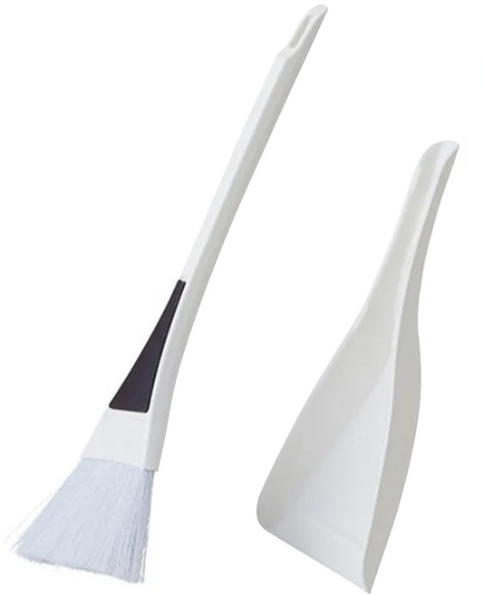 CONDOR 山崎 可掛式手持三角掃帚2件組, 米白色, 1組