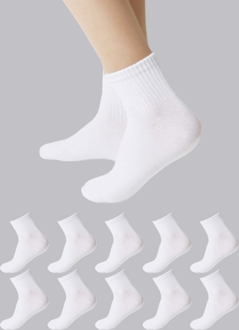 Sockpiens 女款優質短筒鬆緊帶襪 10雙