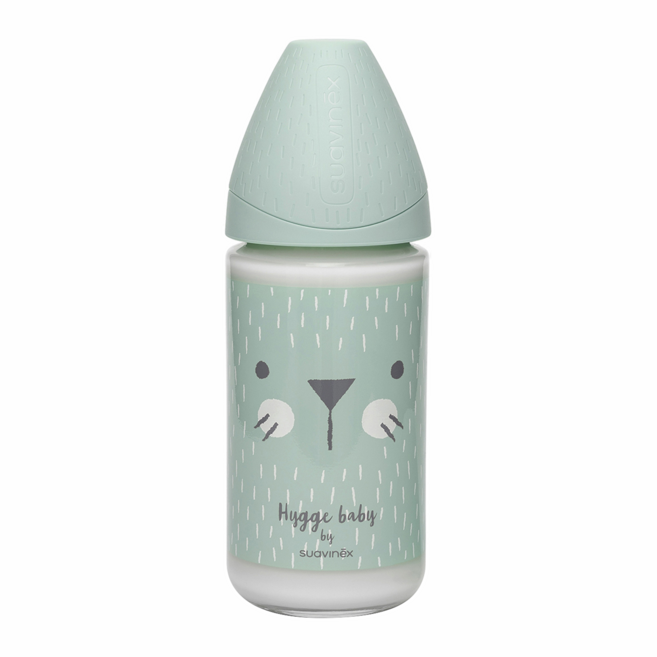 suavinex 蘇維妮 Hygge 安心玻璃奶瓶, Whisker Mint, 240ml, 1個