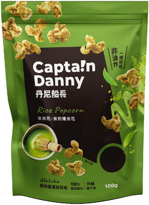 Captain Danny 丹尼船長 米米花 靜岡極濃抹茶味, 100g, 1包