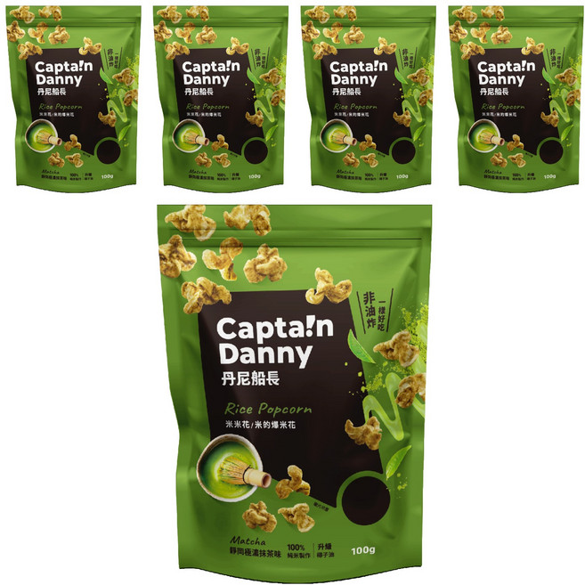 Captain Danny 丹尼船長 米米花 靜岡極濃抹茶味, 100g, 5包