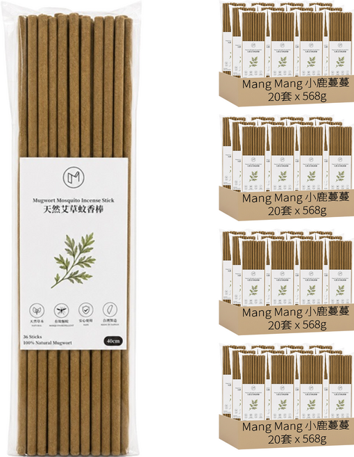 Mang Mang 小鹿蔓蔓 天然艾草蚊香棒36件組 40cm, 568g, 80套