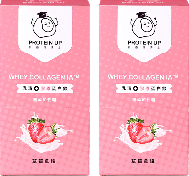 PROTEIN UP 蛋白質博士 乳清膠原蛋白飲 IA 草莓拿鐵, 32g, 12包